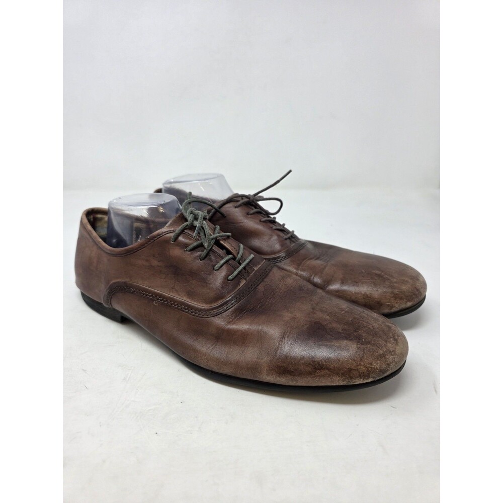 Bed|Stu Mens Bricker Brown Dirty Vegetable Genuine Leather Lace Up Shoes Sz.12